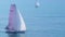 Racing sailboat at regatta, Barcolana 2019