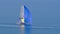Racing sailboat at regatta, Barcolana 2019