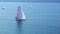 Racing sailboat at regatta, Barcolana 2019