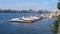 Racing sailing dinghies on Charles river in boston