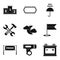 Racing show icons set, simple style