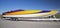 Racing speed boat striping trailer parked color