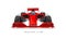 Racing sport car with driver linear illustration