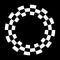 Racing Sport Circle Checkerboard Frame, Spiral Design Pattern, Isolated on black