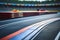 A racing track with twisting traffic. Blurred background, bokeh. The concept of racing and fast driving