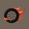 racing wheel. Vector illustration decorative design