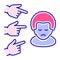 Racism color line icon. Harassment, and violence. Human rights. Discrimination Afro-American man. Isolated vector element. Outline