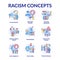 Racism concept icons set