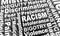 Racism Discrimination Bias Inequality Race Violence Words 3d Illustration