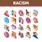 Racism Discrimination Isometric Icons Set Vector