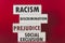 Racism, discrimination, prejudice and social exclusion concept