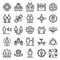 Racism icons set, outline style