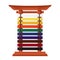 Rack for karate belts isolated vector wooden stand