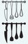 Rack of kitchen utensils