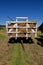 Rack loaded with wheat bundles ready for threshing