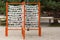 Rack with paper prayer strips at Heian Shrine.