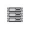 Rack units, servers icon vector, filled flat sign, solid pictogram isolated on white