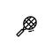 Racket Sport Monoline Symbol Icon Logo for Graphic Design, UI UX, Game, Android Software, and Website.