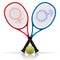 Rackets with tennis ball