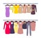 Racks with Female Tops and Dresses on Hangers