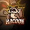 Racoon esport logo mascot design