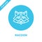 racoon icon vector from animal head collection. Thin line racoon outline icon vector  illustration. Linear symbol for use on web