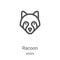 racoon icon vector from wildlife collection. Thin line racoon outline icon vector illustration. Linear symbol for use on web and