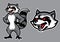 Racoon mascot in set