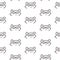 Racoon stylized line fun seamless pattern for kids and babies.