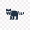 Racoon vector icon isolated on transparent background, Racoon t