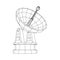 Radar. Directional radio antenna with satellite dish