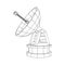 Radar. Directional radio antenna with satellite dish