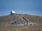 The radar dome and outbuildings at the RAF Remote Radar Head RRH Saxa Vord, on the island of Unst in Shetland, Scotland, UK.