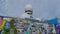 Radar domes on the roof of an anbandoned builing on Teufelsberg, Berlin