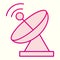 Radar line icon. Satellite antenna with strong signal. Astronomy vector design concept, outline style pictogram on white