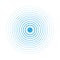 Radar screen concentric circle elements. Vector illustration for sound wave. White and blue color ring. Circle spin target. Radio