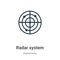 Radar system vector icon on white background. Flat vector radar system icon symbol sign from modern astronomy collection for