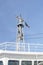 Radar technology on top of ferry boat with Italian flag variation