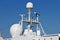 Radars antennas on the top. control navigation radar cruise ship