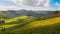 Radda in Chianti landscape, vineyards in autumn. Tuscany, Italy