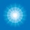 Radial element with rays on blue background - eps