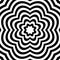 Radial geometric graphic with distortion effect. Irregular radiating lines pattern. abstract monochrome pattern