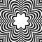Radial geometric graphic with distortion effect. Irregular radiating lines pattern. abstract monochrome pattern