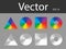 Radial gradient vector circle ring rainbow easy to edit figures