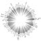 Radial, radiating beams, rays starburst, sunburst lines. Circular burst, firework, blast or explosion effect. Concentric,