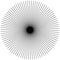 Radial, radiating straight thin lines. Circular black and white