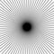 Radial, radiating straight thin lines. Circular black and white