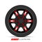 Radial red gray car tire wheel on white background vector.