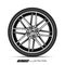 Radial wheel car alloy with tire on white background vector.