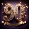 Radiant 90th Celebration with Ornate Golden Number